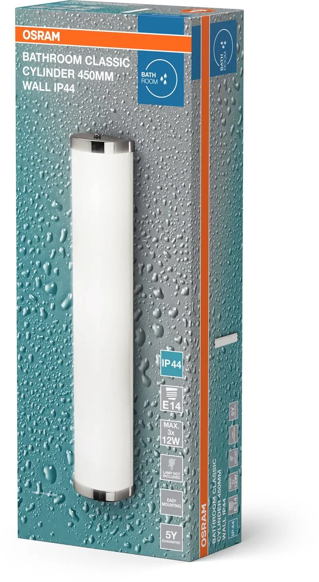 Osram Badkamer Classic Cylinder Wandlamp 455mm - Chroom