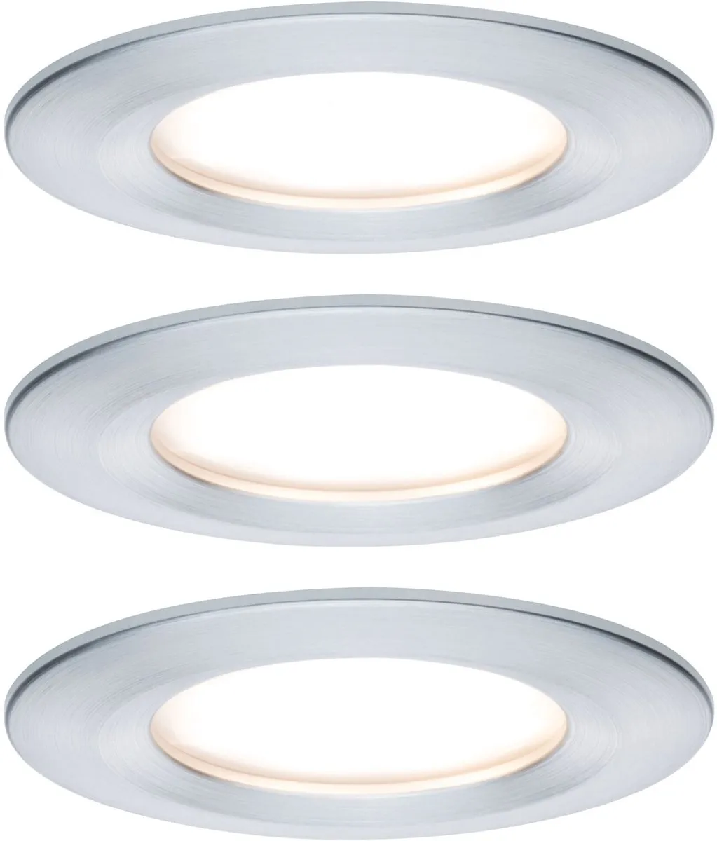 Paulmann Nova Coin Basisset LED-inbouwlamp 3x6W 470lm 2700K - Alu gedraaid