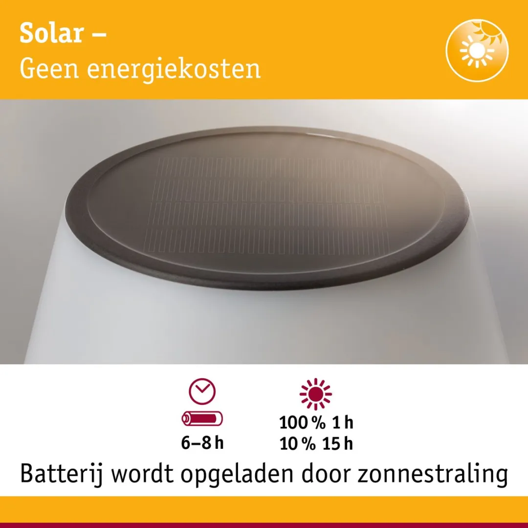 Paulmann Solar LED Tafellamp Lillesol Set - 2x Edelstaal