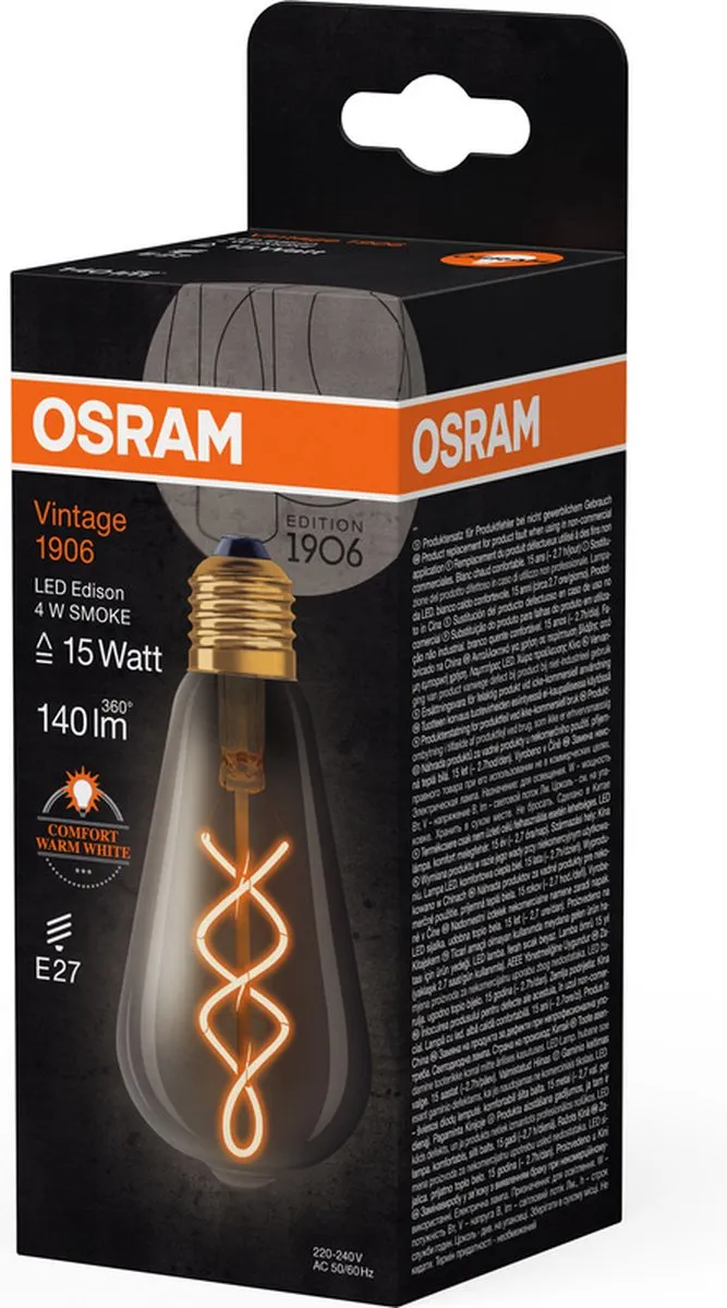 Osram Ledvance Vintage 1906 LED E27 4W 140lm - Zeer Warm Wit - afbeelding 6 van 6