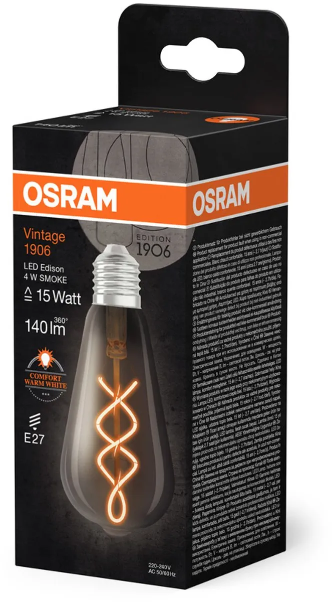 Osram Ledvance Vintage 1906 LED E27 4W 140lm - Zeer Warm Wit