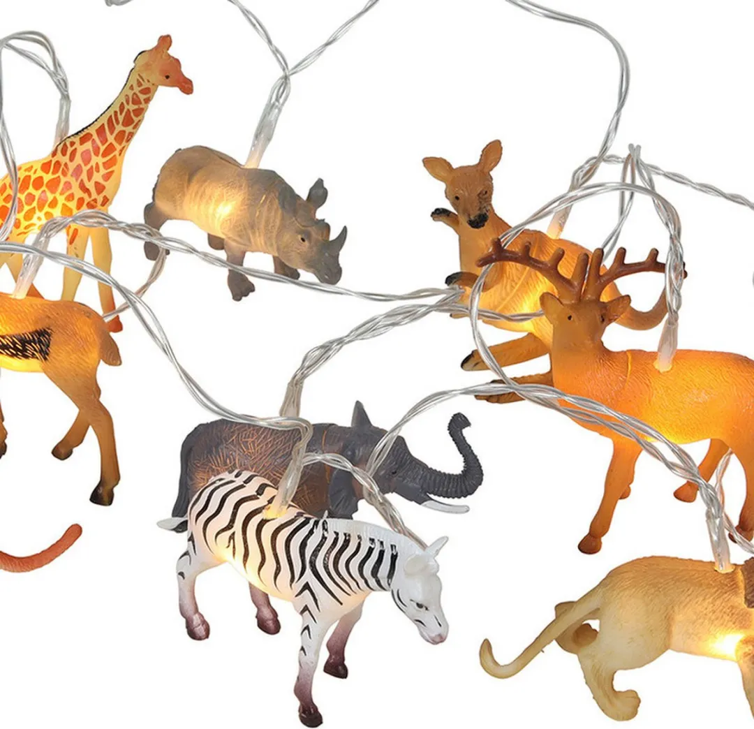 Svenska Living Kerstverlichting Safari Dieren Lichtsnoer 170cm - 10 LED