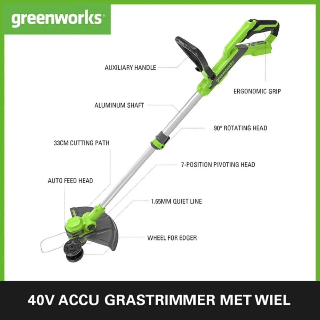 Greenworks 40V Accu Trimmer Kantensnijder 300mm