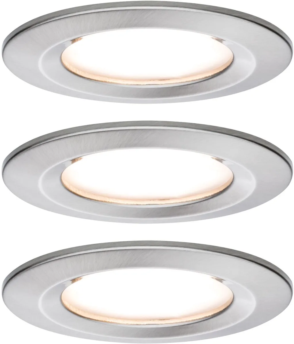 Paulmann Nova Coin Basisset LED-inbouwlamp 3x6W 470lm 2700K - Staal geborsteld