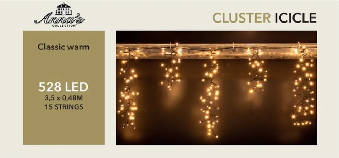 Anna's Collection Ijspegelverlichting 1032 LED - 350cm - Warm wit