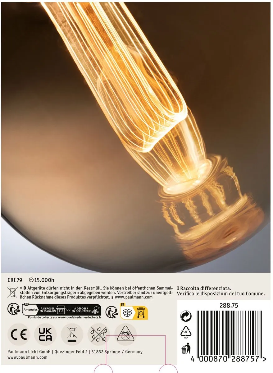Paulmann Inner Glow Edition LED Globe E27 3,5W 160lm - Goud - afbeelding 6 van 6