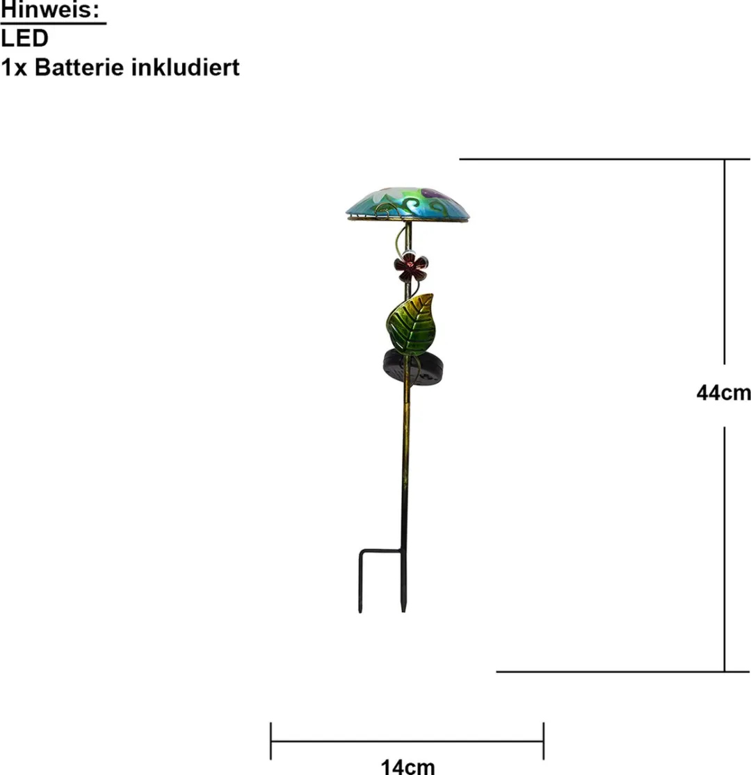 Star Trading Solar Salona LED Grondspies - Bloem & Vlinder - 44cm - Koel wit
