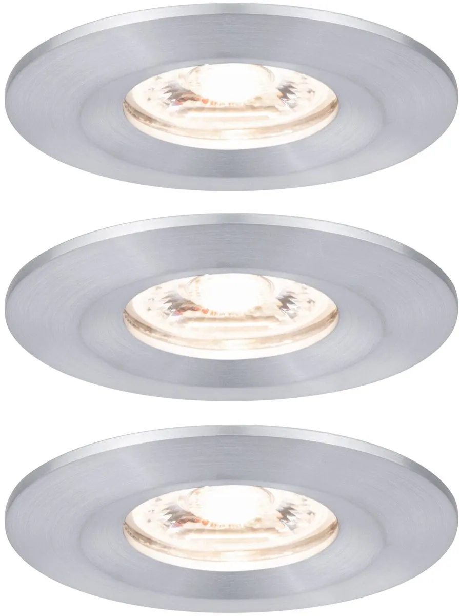 Paulmann Nova Mini Coin Basisset LED-inbouwlamp 3x4W 310lm 2700K - Alu gedraaid