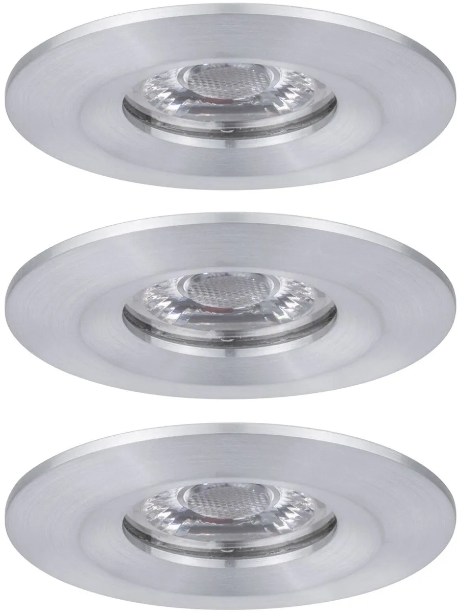 Paulmann Nova Mini Coin Basisset LED-inbouwlamp 3x4W 310lm 2700K - Alu gedraaid