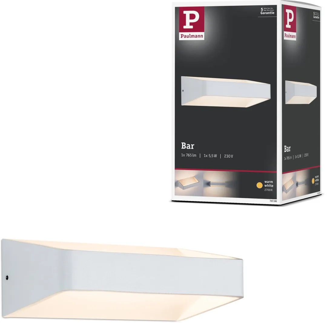 Paulmann LED Wandlamp Bar 2700K 560lm Wit