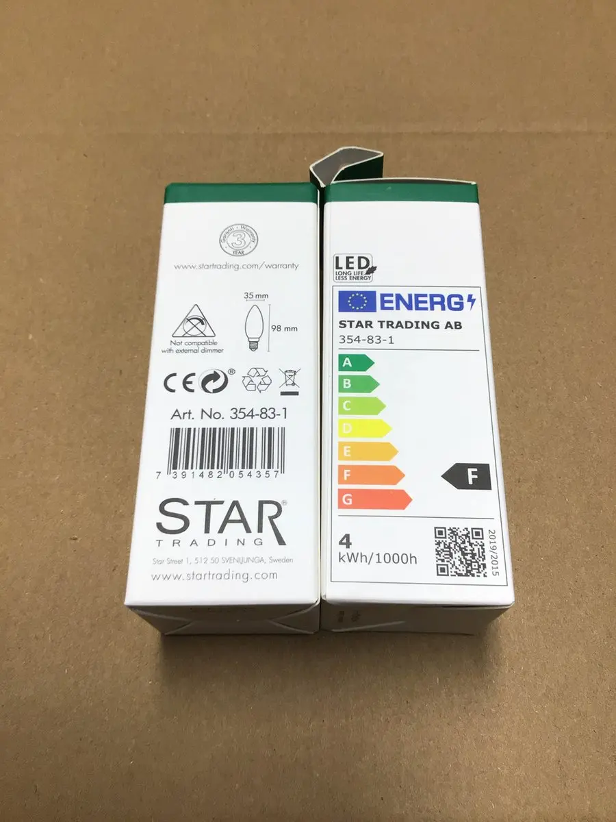 Star Trading Kaarslamp E14 4W Super Warm Wit - afbeelding 6 van 6