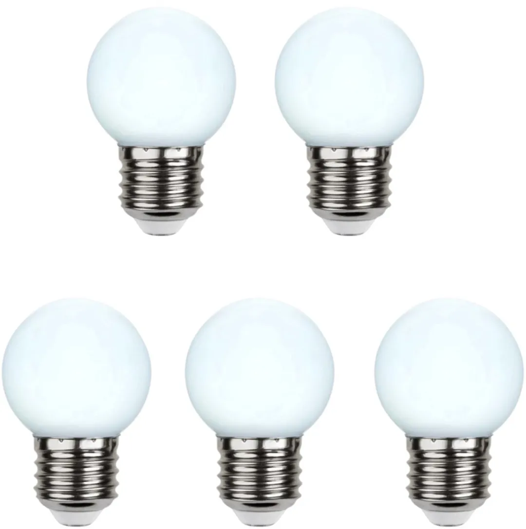 Star Trading Prikkabel Kogellamp E27 1W 6000K - 5 Stuks - afbeelding 2 van 4