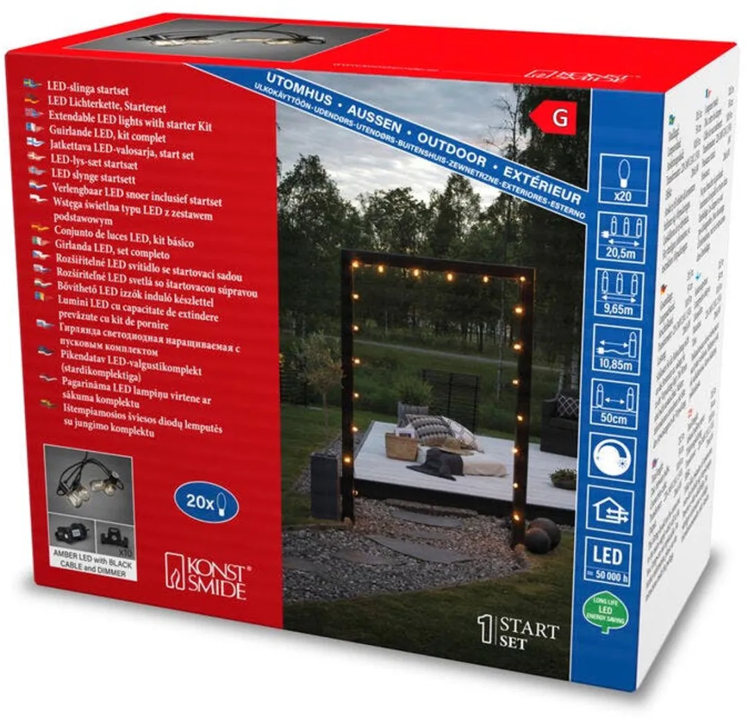 Konstsmide Partylight Startset 20 Lampjes 2794-800 - Zwart