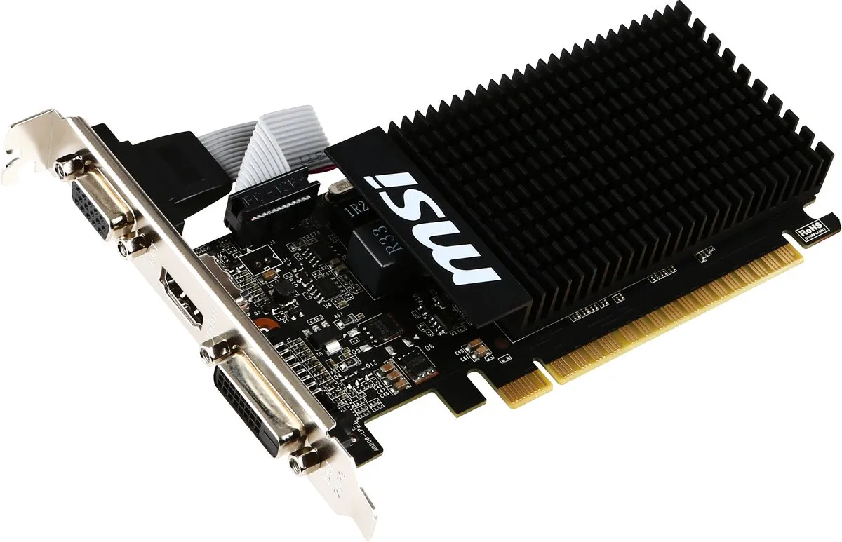 MSI GeForce GT 710 2GD3H LP Videokaart - HDMI/DVI/VGA