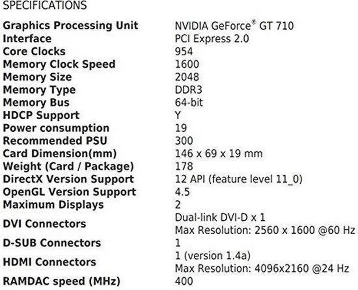 MSI GeForce GT 710 2GD3H LP Videokaart - HDMI/DVI/VGA