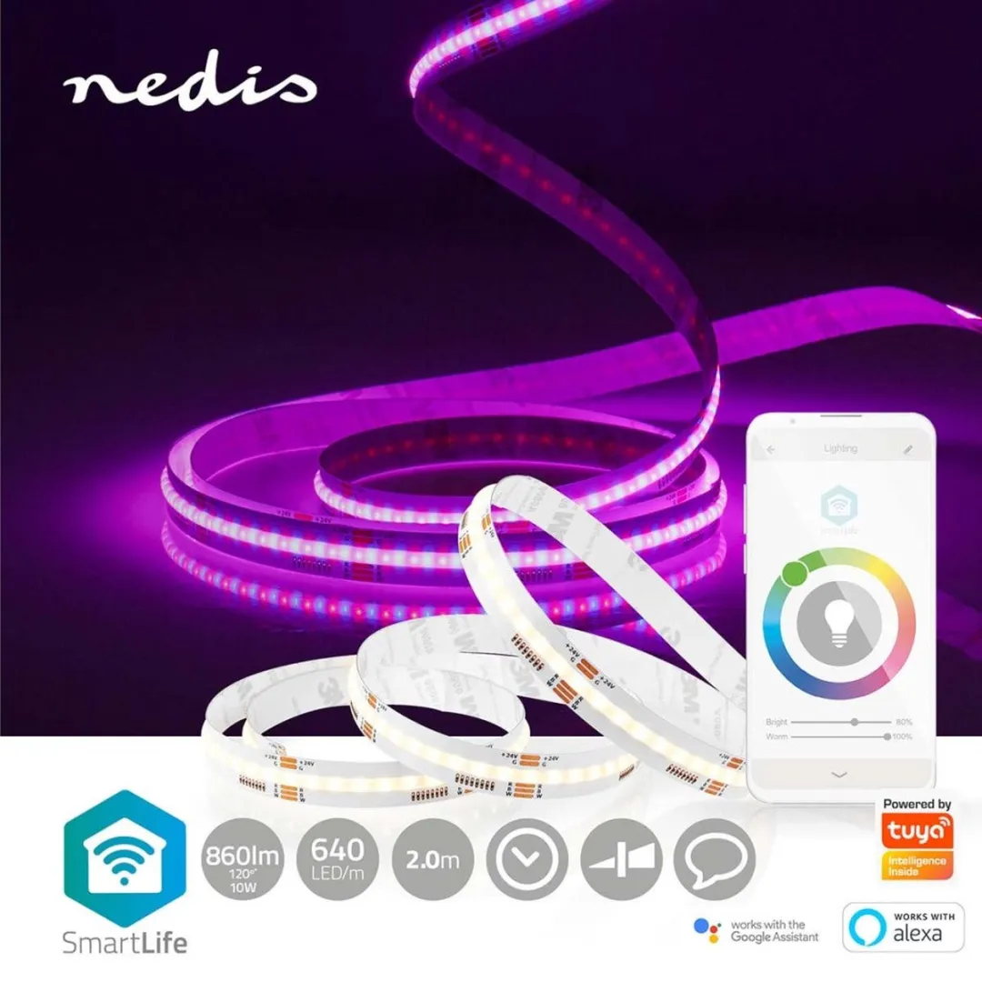 Nedis SmartLife LED Strip COB RGB/Wit 2m - 2700-6500K