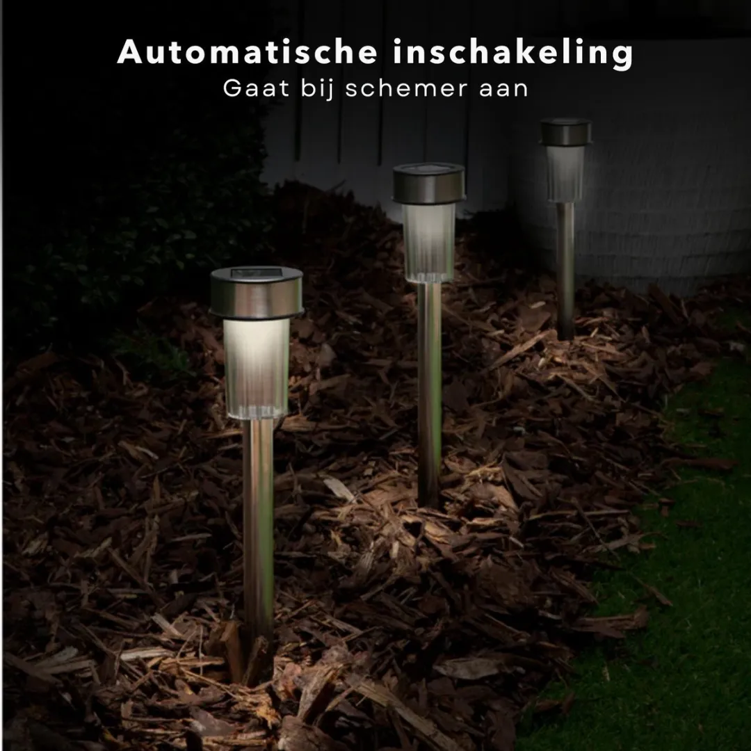 Grundig Solar Tuinverlichting 10 Stuks - Wit Licht - IP44 - Ø4,8cm