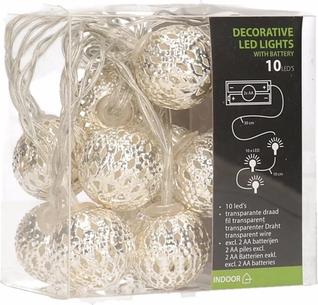 Lumineo Kerstballen Slinger LED 90cm - 2x Wit