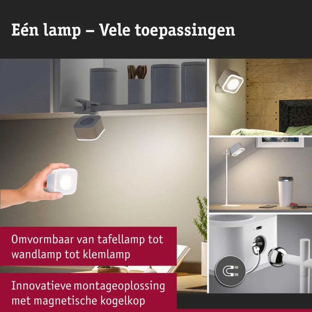 Paulmann Varia White Switch Mobiele Tafellamp - 160lm Wit