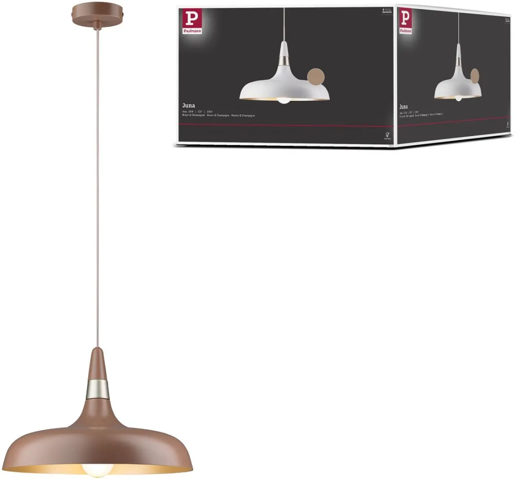 Paulmann Juna Hanglamp E27 20W - Nougat - Dimbaar
