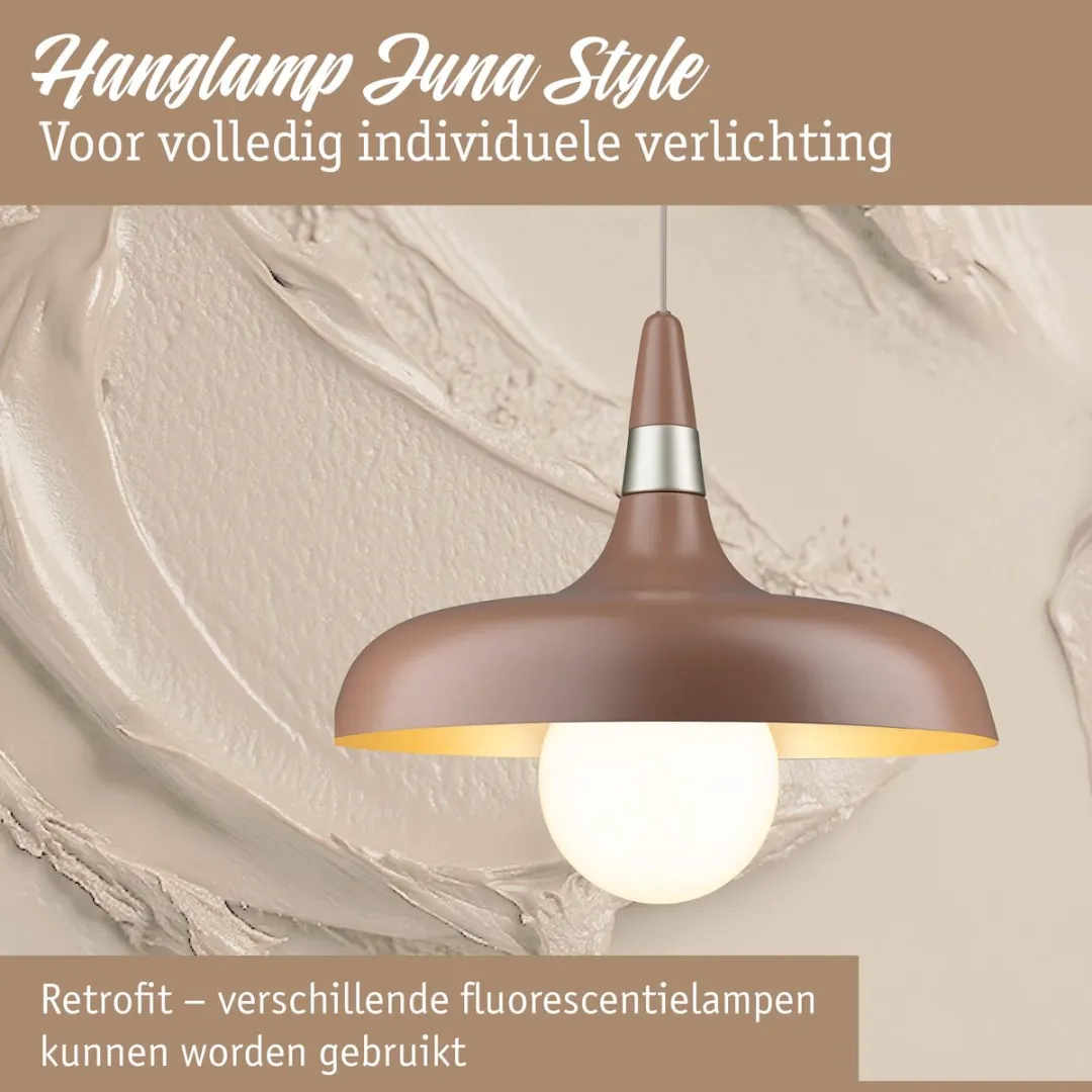 Paulmann Juna Hanglamp E27 20W - Nougat - Dimbaar - afbeelding 6 van 6