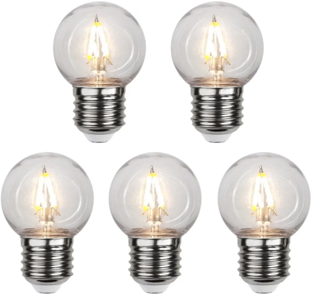 Star Trading Prikkabel Kogellamp E27 1.4W Extra Warm Wit - 5 Stuks