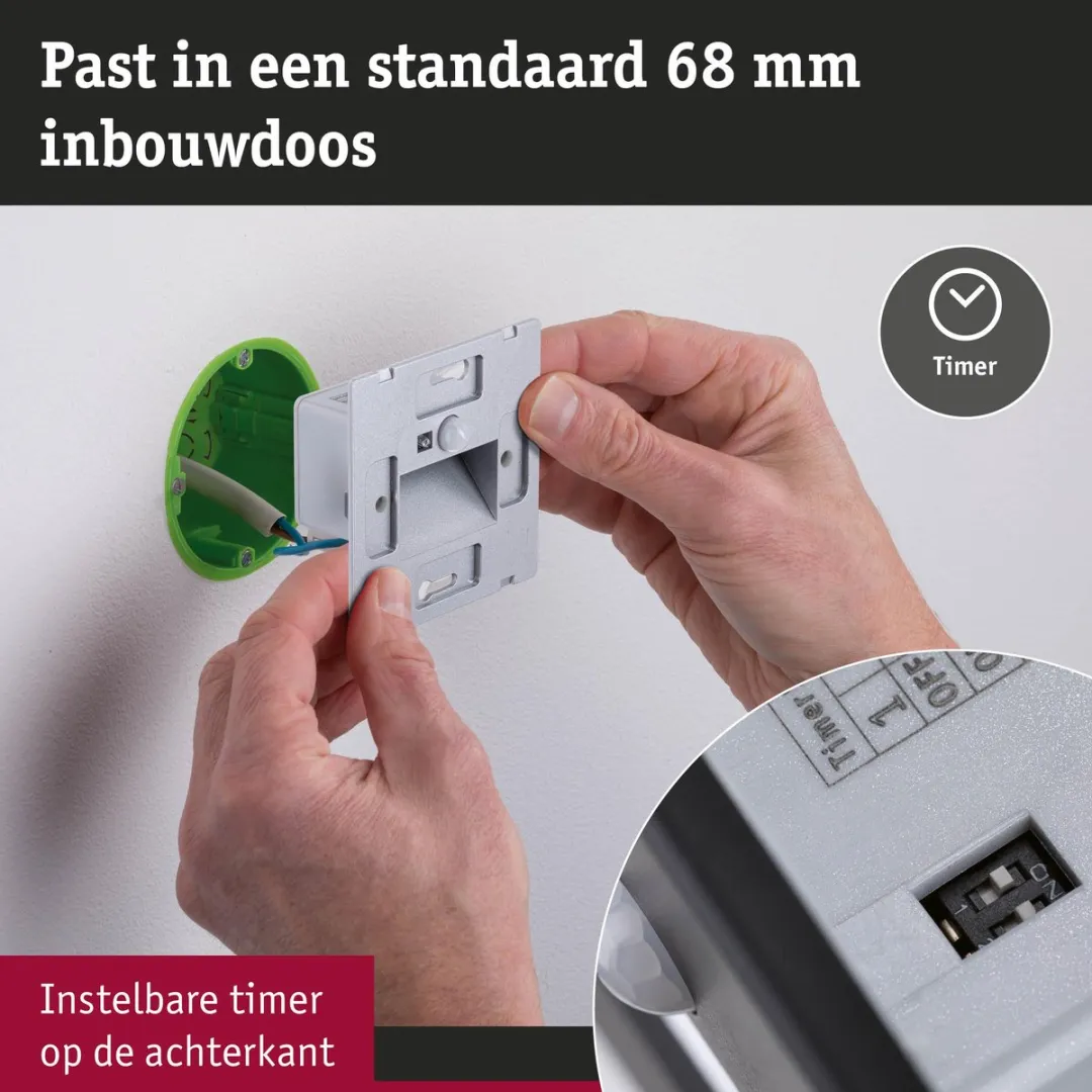 Paulmann Edge LED Wandinbouwlampen 3x - 2700K - 1,2W - Zwart Mat