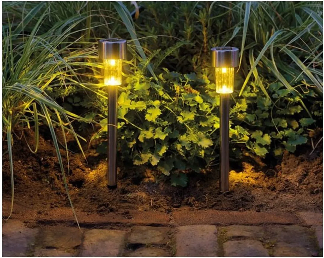 Lumineo Solar Prikspot LED 8x - Zilver - H36cm