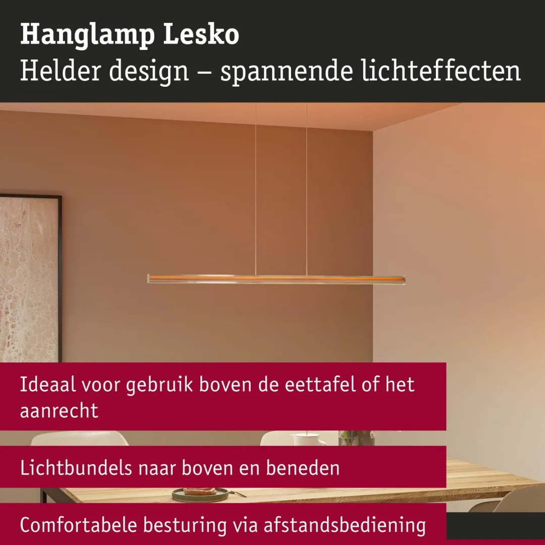 Paulmann Lesko LED Hanglamp RGBW+ 1400lm - Zilver mat