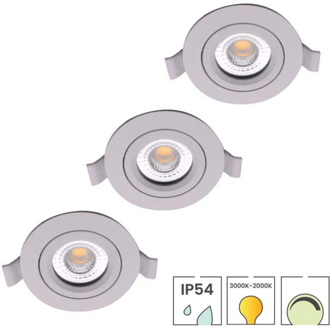 Lybardo Lage Inbouwspots 3-pack 5W Dim to Warm - Zwart