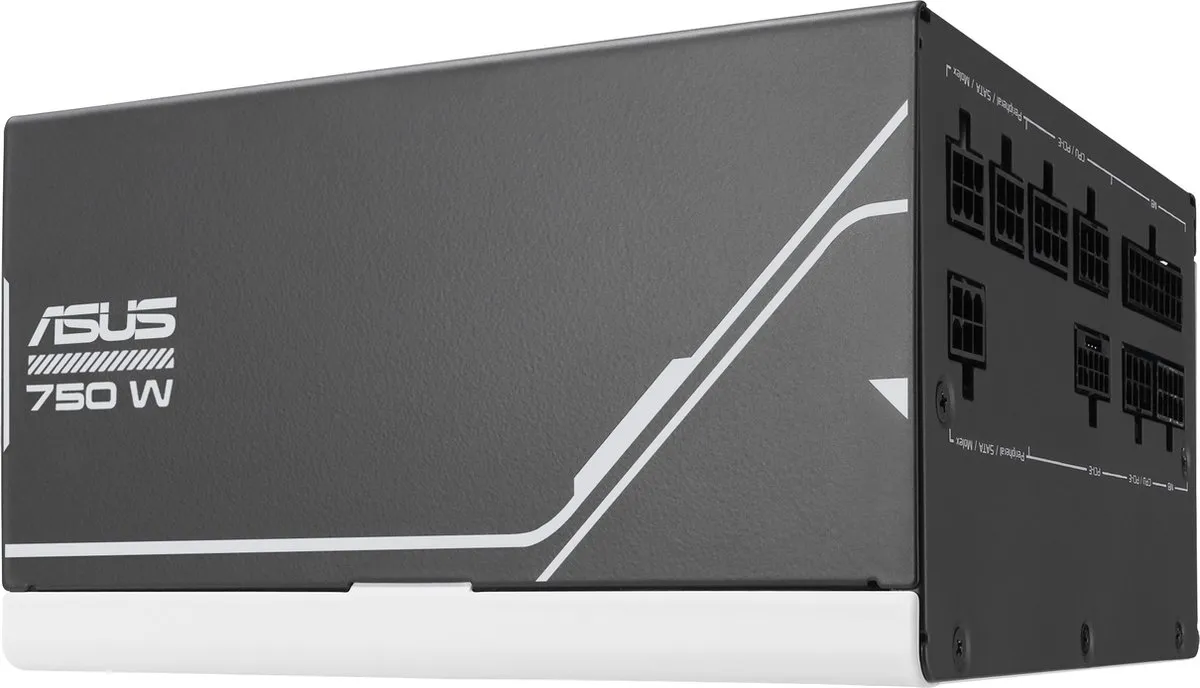 ASUS 90YE00U1-B0NA00 ATX Voeding 750W - 80 Plus Gold - Zwart/Wit