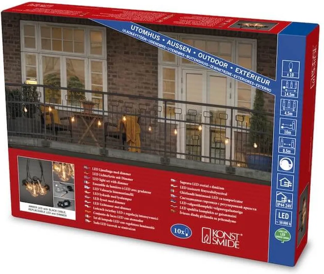 Konstsmide Decoratie Lichtsnoer 10x6cm Warm Wit - 4,5m - afbeelding 6 van 6