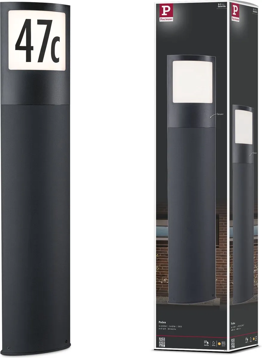 LED-bolderlamp Padea schemersensor Schemergestuurde bewegingsmelder (IR) zeewate