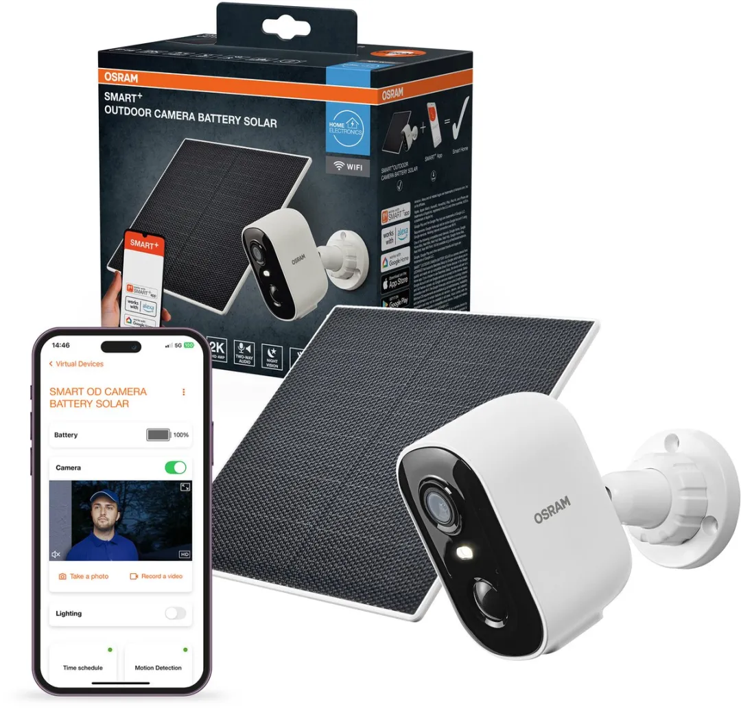 Osram SMART+ WiFi Buitencamera Solar 4MP - 5200mAh - IP66 - Wit