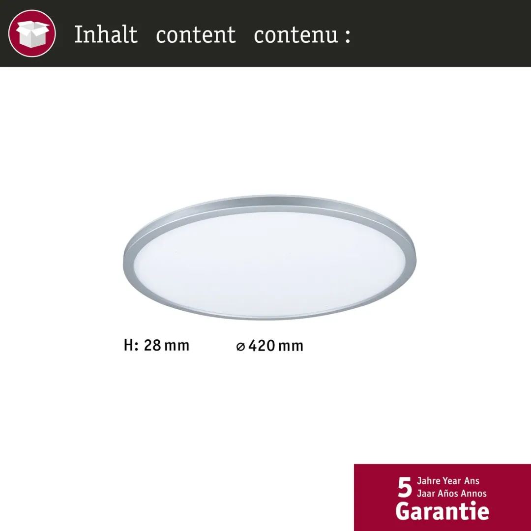 Paulmann Atria Shine LED-paneel 22W 2300lm 3000K - Ø42cm Chroom mat - afbeelding 6 van 6