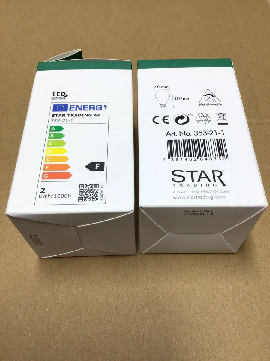 Star Trading Standaard Bol E27 1.6W Super Warm Wit - Helder