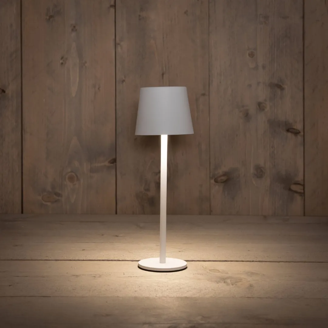 Anna's Collection Ambiance Tafellamp - Wit - 27cm - USB Oplaadbaar - afbeelding 6 van 6