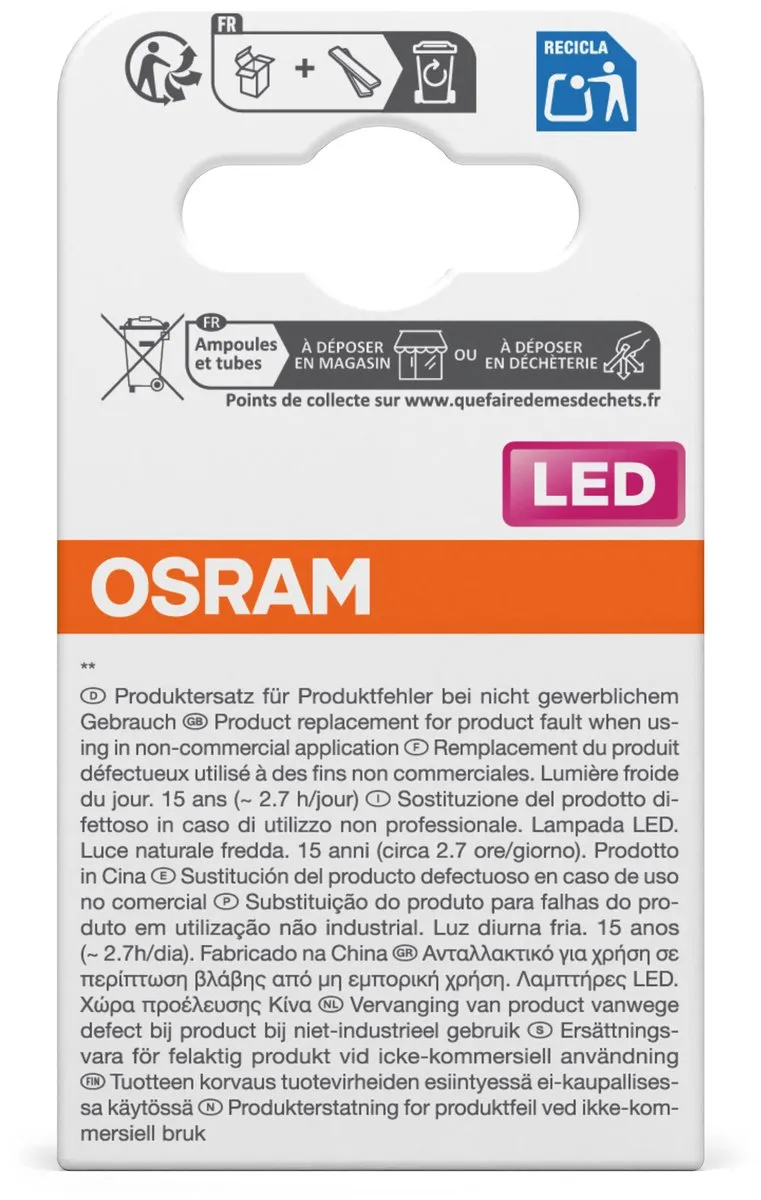 Osram LED Spotlamp Star PAR16 5,6W GU10 - 620lm - Helder glas