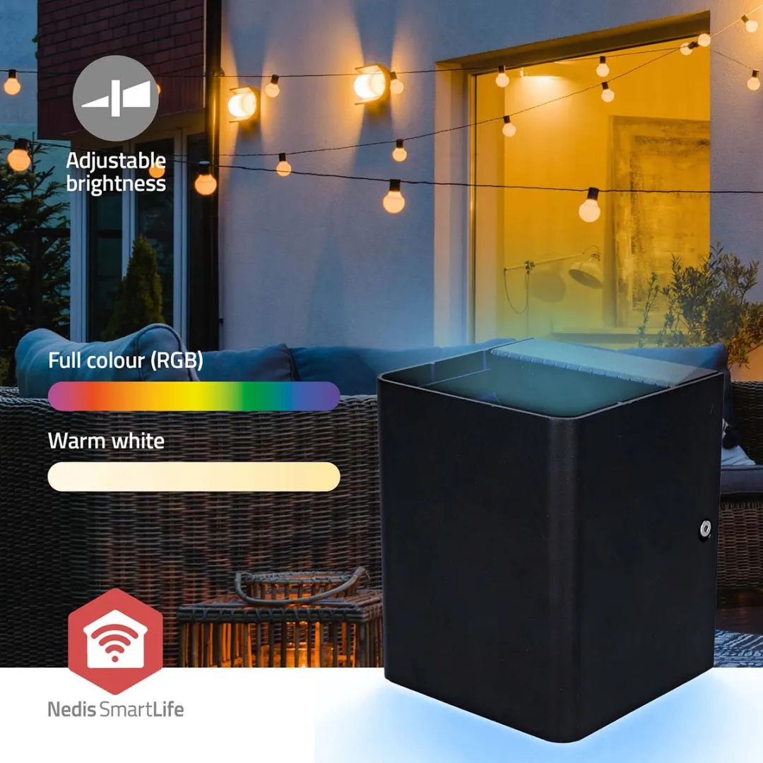 Nedis SmartLife Wandlamp RGB & Warm Wit 12W - Zwart