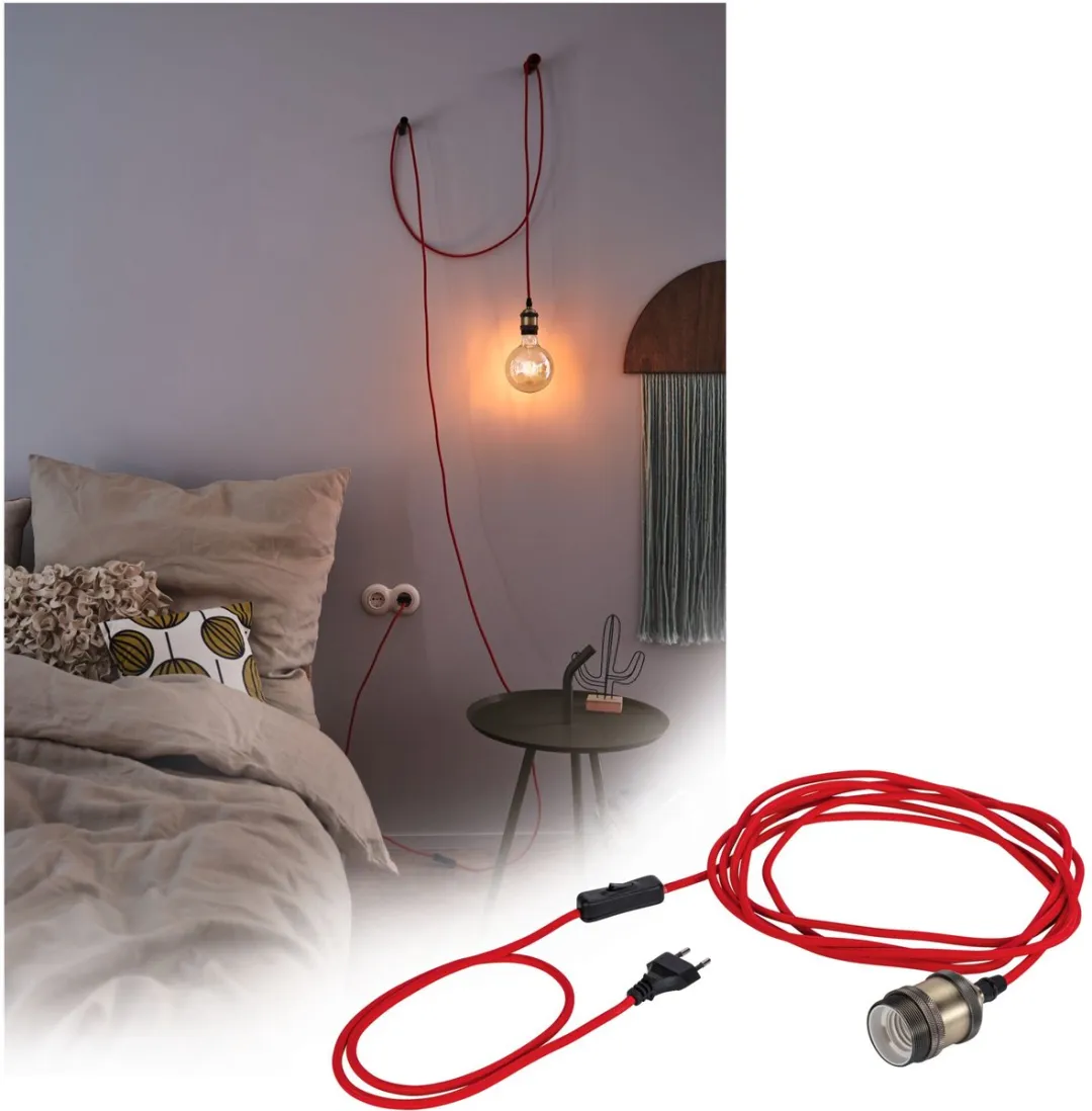 Paulmann Neordic Eldar Hanglamp - 20W - Rood/Nikkel