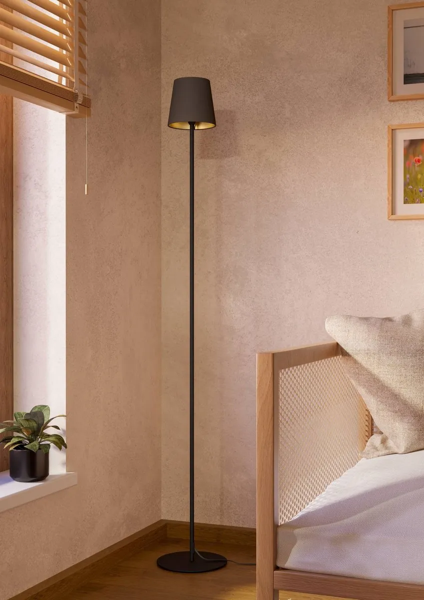 Eglo Fiorana Vloerlamp E14 - 140,5 cm - Zwart/Cappucino/Goud