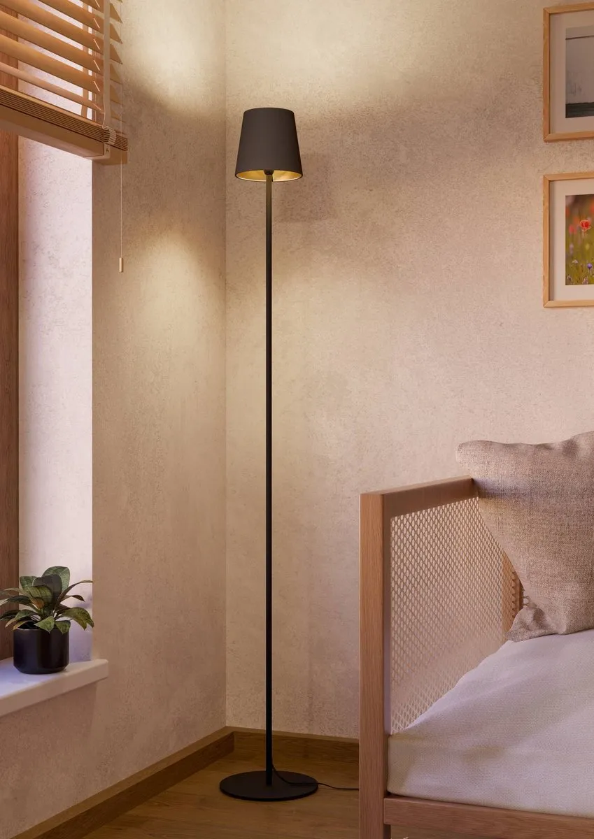 Eglo Fiorana Vloerlamp E14 - 140,5 cm - Zwart/Cappucino/Goud