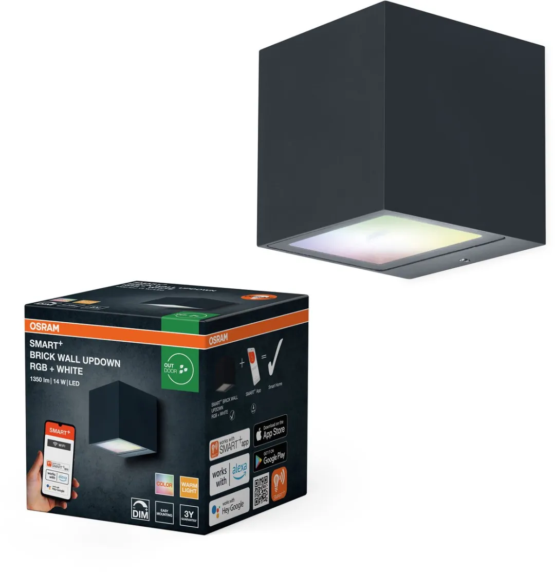 Osram SMART+ WiFi Brick LED Wandlamp RGB+W 14W 550lm - Donkergrijs