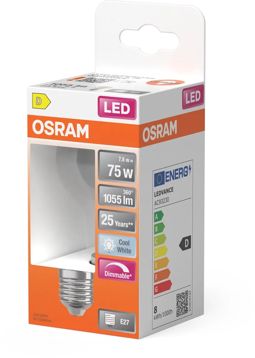 Osram LED-lamp E27 7.5W Koelwit - 4000K