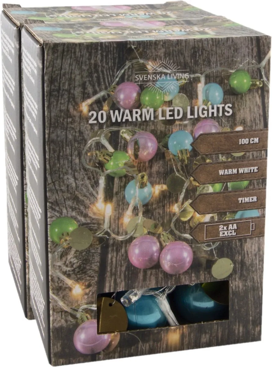 Svenska Living Kerstlichtslinger 2x20 Warm Wit