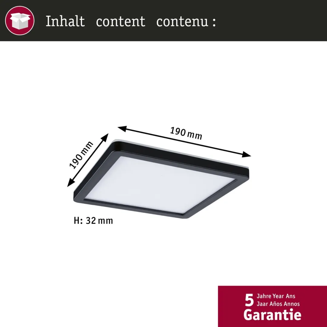 Paulmann Atria Shine LED-paneel 8W 1160lm 3000-6500K - Zwart
