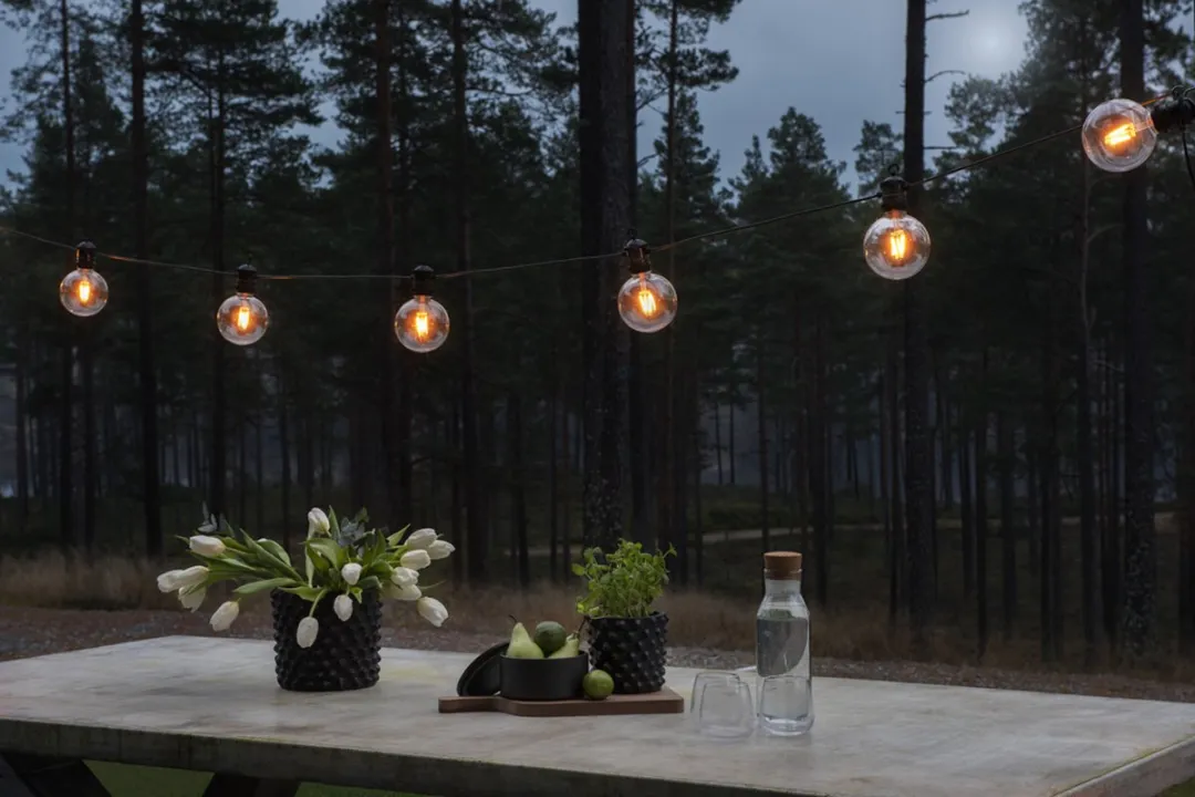 Konstsmide Sweden 2394-800 Snoerverlichting - 10 Globes Ø12cm Warmwit 24V