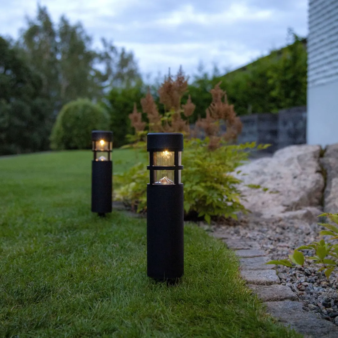 Star Trading Rundi Solar Bollardlampen 28cm - 2 Stuks