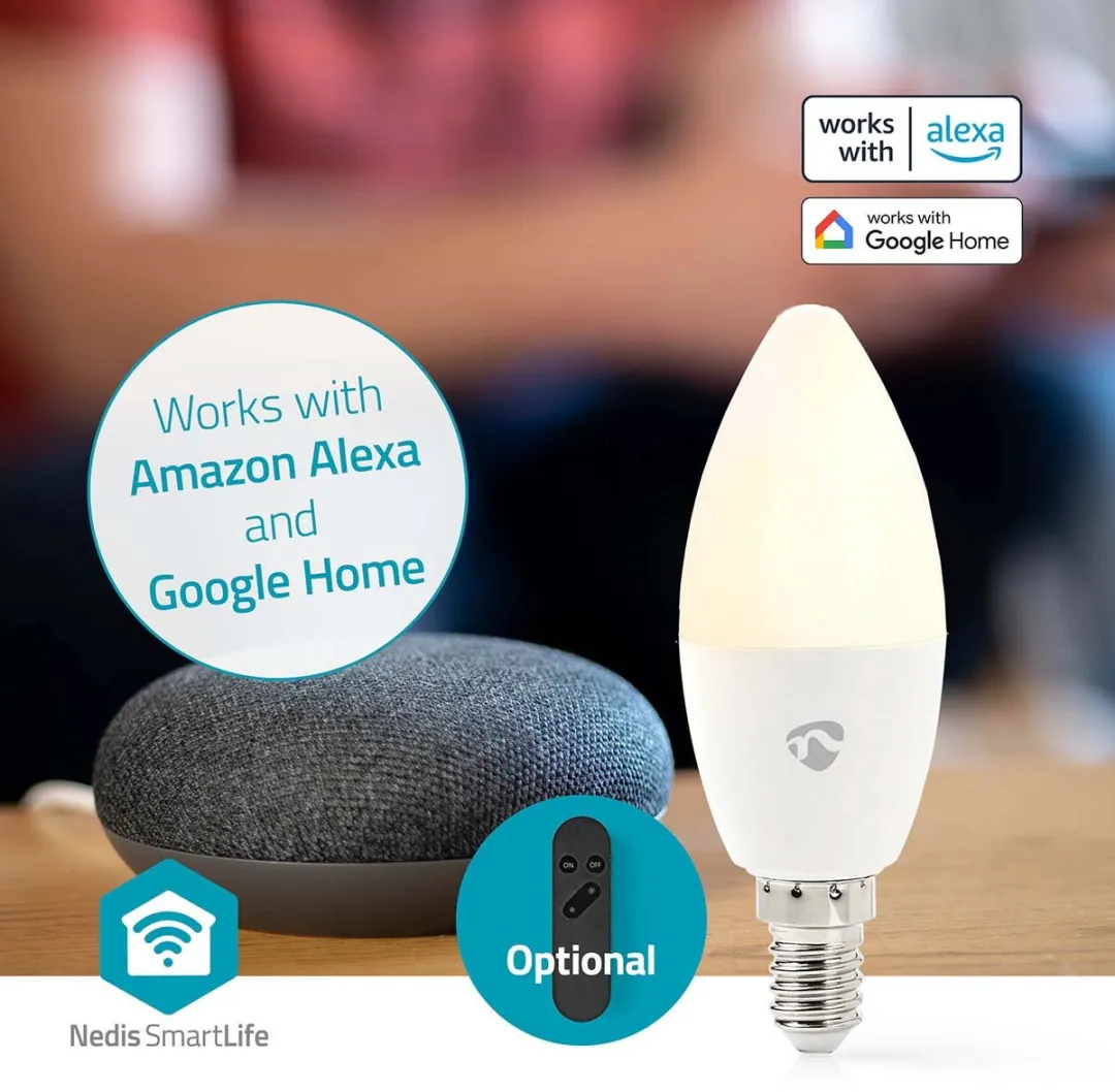 Nedis SmartLife RGBW E14 Kaarslamp 470lm - Mat - Android/iOS - afbeelding 6 van 6