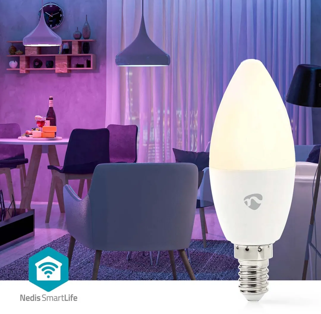 Nedis SmartLife RGBW E14 Kaarslamp 470lm - Mat - Android/iOS